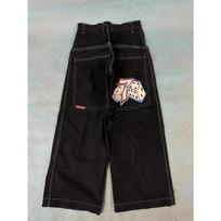 Y2K Baggy Jeans Vyriški vintažiniai siuvinėti aukštos kokybės džinsai Hip Hop Goth gatvės apranga Harajuku vyriški moteriški laisvalaikio plačios kojos džinsai Nauji S gray