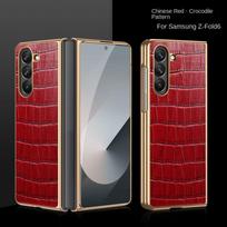 For Samsung Galaxy Z Fold 7 Case Luxury PU Leather Shockproof Protective Back Cover Case For Z Fold 7 6 5 4 3 Phone Shell Galaxy Z Fold7 raudona