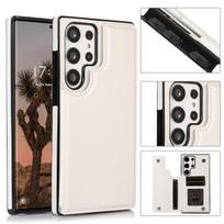 for Samsung Galaxy S23 Ultra 5G Case Wallet Case ID Credit Card Slot Holder Cash Pocket Sleeve PU Leather Magnetic Closure Cover for Samsung S23Ultra balta