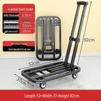 Portable Folding Flatbed Trolley for Groceries and Household Goods gray