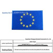 UN EU Embroidered Flag Velcro Tactical Shoulder Patch blue
