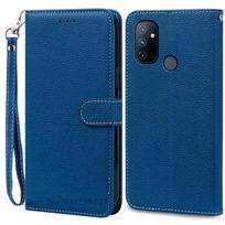 Nord N100 dėklas Oneplus Nord N100 dėklui Piniginė Atverčiamas Odinis Dangtelis Oneplus Nord N100 telefono dėklui Knygos tipo dangtelis Coque Oneplus Nord N100 blue