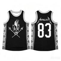 Metallica Ride The Lightning 84 Krepšinio marškinėliai be rankovių Tanko tipo vyriški Heavy Metal Rock Sportiniai liemenės viršutiniai drabužiai Šeimos derinimas 3XL black