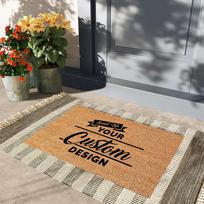 Logo Doormat Design Text Rubber Bathroom Kitchen Mat Garden Garage Door Floor Mat Non-Slip Carpet Entrance Rug 24x16inch black