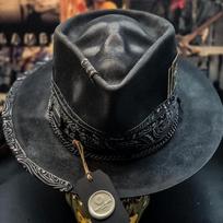 Halloween Handmade Felt Skull Cowboy Hat Kids Adults Black Wool Jazz With Feather Option Black - Plain Version 2 with Feather Trim black