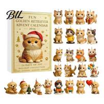 Kids Christmas Gift 2026 Advent Calendar, 24 Days Countdown Calendar with 2D Acrylic Party Favor Dog/Horse/Cat/Animals Pendants, Mini Animal M beige