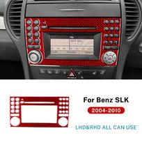 Tikras minkštas anglies pluošto apdailos lipdukas Mercedes Benz SLK R171 2004 2005 2006 2007 2008 2009 2010 centrinio valdymo mygtukų skydeliui Red LHD RHD red