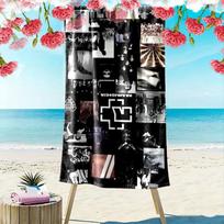 Rammstein Print Beach Towel, Large Soft Quick Dry Towel for Beach Camping Swimming 70cmx140cm(27x55inch) black