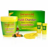 Aaryanveda Haldi Chandan Herbal Bleach Cream 250g | Tan Removal, Skin Brightening 250G yellow