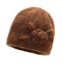 Šilta megzta kepurė Beanie Moterims Senjorams Žieminė kepurė Minkšta vilnos pamušalas Reguliuojamas Vienas dydis Khaki brown