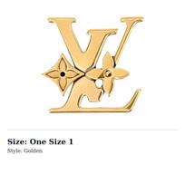 LOUIS VUITTON Monogram Row Gold Plated Metal Brooches Men's Gold M03776 One Size 1 auksinė