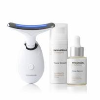 Face massager set - INNOVAGOODS - Kombucha - Serum 30 ml - Cream 50 ml - LED/EMS massage device balta