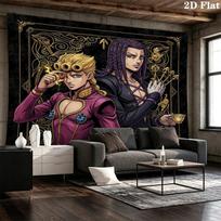 Jojo'S Bizarre Adventure Wall Tapestry Aesthetic Wall Hanging Printed Fabric Blanket Decorative Tapestries For Bedroom Living Room Home Decor 100cm x 150cm