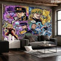 Jojos Bizarre Adventure Wall Tapestry Aesthetic Wall Hanging Printed Fabric Blanket Decorative Tapestries For Bedroom Living Room Home Decor 150cm x 200cm
