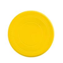 Durable Chewable Pet Training Frisbee Toy Tear Resistant Soft Rubber Flying Disc For Dogs Exercise Play Fetch Training Supplies geltona