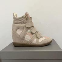 Velcro invisible inner height increase women's shoes 8CM color matching sports and leisure shoes high top shoes 39 rožinė