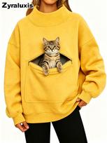 Women's Zip-Up Fleece Hoodie with Warm Sherpa Lining and Drawstring Hood for Fall Winter Daily Wear S geltona