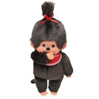 Sekiguchi Monchhichi Premium Standard M Girl Plush, Brown, 251070, 30 cm gray