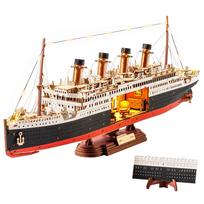 ROBOTIME Wooden 3D Puzzle Titanic Ship Model DIY Craft Kit A fun and engaging way to build a perfect for children aged middle school and Great for and beige