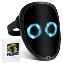 Išmanios LED veido kaukės Programuojamos „Bluetooth“ programėlės valdymas Keisti veidą „Pasidaryk pats“ Nuotraukų rodymas LED kaukė Helovino vakarėliui juoda