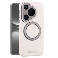 Naujas prabangus verslo dėklas Huawei Pura 70 Pro+ Plus Ultra Odinis dėklas su 360° besisukančiu metaliniu magnetiniu žiedu Stovas Atsparus smūgiams Huawei Pura 70 Pro+ gray