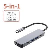 USB C Hub to 4K HDMI-Compatible USB 3.0 2.0 Type C PD Charging Dock for MacBook iPad Samsung S10 Dex TV Mouse Keyboard U Disk white