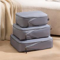 3Pcs Compression Packing Cubes for Travel Essentials,Compressible Expandable Packing Cubes for Suitcase,OlarHike Luggage Bags pilka