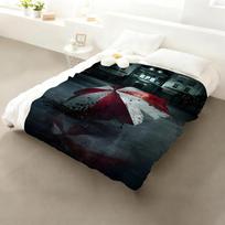 Žaidimo Resident Evil Mesti flanelinį pledą: Minkštas, draugiškas vaikams, šiltas, antistatinis, visų sezonų, skalbiamas, sofa, lova, namai 75x90cm black