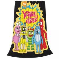 Yo Gabba Gabba Cartoon Blanket Flannel Funny Warm Throw Blanket for Bedspread Spring Autumn 75X95CM yellow