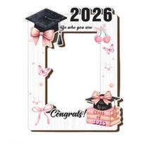 Graduation Memorial Wooden Photo Frame, Class of 2026 Solid Wood Graduation Frame with Built-in Stand, Multiple Styles Durable Keepsake Gift C white