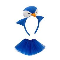 Gyvūniniai pingvinų kostiumai 3D pingvino galvos lankelis Tutu gyvūno karnavalinis kostiumų rinkinys Helovino Cosplay vakarėlio aksesuarai Vaikams blue