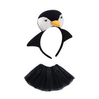 Gyvūniniai pingvinų kostiumai 3D pingvino galvos lankelis Tutu gyvūno karnavalinis kostiumų rinkinys Helovino Cosplay vakarėlio aksesuarai Vaikams black