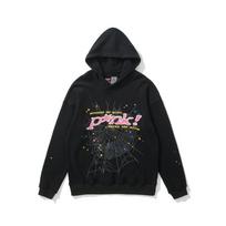 Europos ir Amerikos madingas prekės ženklas Sp5der voratinklio rašto su gobtuvu megztinis vyrams ir moterims laisvas sunkus vilnos hiphopo poros hoodie M black