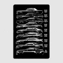 Mustang Istorija Siluetas Retro Kartos Modeliai Metalo Plakatas Ženklas Baras Garažas Klubas Individualus Sienų Dekoras Skardinis Kambario Dekoras Namų Dekoras 30x40cm(11.8x15.7inch) gray