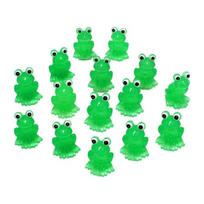15PCS Small Frogs Mini Animals Frogs Mini Decorations Miniaturas Figurines Decors 1 green