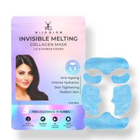 WILDGLOW Invisible Melting Collagen Face Mask for Glowing Skin | Hydrating & Anti-Aging Korean Skincare for Wrinkle Reduction, & Skin Tightening | blue
