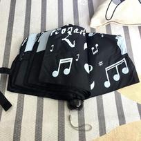 Creative Music Element Umbrella Commemorating Mozart, Musical Note Umbrella, 2 Colors to Choose From, Black and White, Black and Gold Musical Note 24cm / 110cm juoda/balta