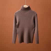 Kids High Neck Warm Knit Sweater Boys Girls Children Thermal Pullover Top 130cm balta