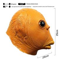 Gyvūnų serijos latekso žuvies galvos kaukė Cosplay ir teminiams renginiams Gold Fish Head orange