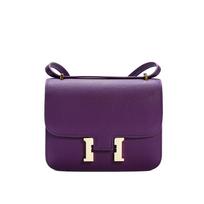 H-button Kangkang bag, palm pattern cowhide underarm small square bag, high-quality leather versatile one-shoulder messenger flight attendant bag blue