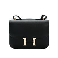 H-button Kangkang bag, palm pattern cowhide underarm small square bag, high-quality leather versatile one-shoulder messenger flight attendant bag gray