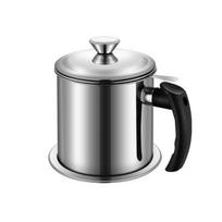 Large Capacity Oil Filtering Pot Anti-Leakage BPA-Free Grease Container Dust-Proof Cover 1.3/1.8L Stainless Steel Strainer