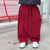 Kids Solid Color Patchwork Casual Long Pants For Boys And Girls 170cm raudona