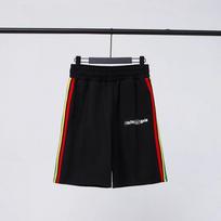 Unisex Casual Shorts With Side Rainbow Stripe Palm Angel Design Cotton Blend Straight Fit Sport Pants Large