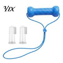 Dog Tartar Removal Chews Silicone Dental Chew Toy, Easy Teeth Oral Care Brushing Aid, Toys for Puppies Anti-bacterial Texture Mouth Opener Small A blue