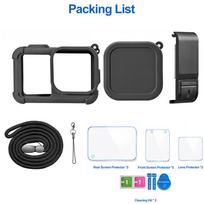 Protective Silicone Case for GoPro GoPro MISSION 1 PRO/1 Tempered Glass Screen Protector Film Lens Cap Cover For GoPro Accessory Universal gray