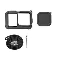 Protective Silicone Case for GoPro GoPro MISSION 1 PRO/1 Tempered Glass Screen Protector Film Lens Cap Cover For GoPro Accessory Universal gray
