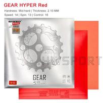 SANWEI GEAR HYPER Stalo teniso guma Pusiau lipni Ping Pongo gumos danga su iš anksto suderinta vidutinio kietumo pyragėlio tipo kempine Red Mid-hard gray