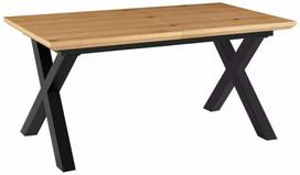 Valgomojo stalas išskleidžiamas Xaviero II, ąžuolo sp./juoda sp., 160 - 240 cm x 90 cm x 76 cm