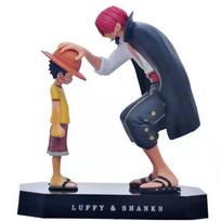 18cm One Piece Anime Action Figure - Monkey D. Luffy featuring Straw Cap Collectible Model Doll Toy from Four Emperors Shanks Series gray